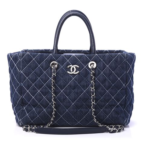 chanel shopper canvans|Chanel denim shopping bags.